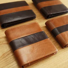 LAN мужской бизнес высокого качества кошелек цвет mathing waxy короткие мульти держатели маленький бумажник на подарок
