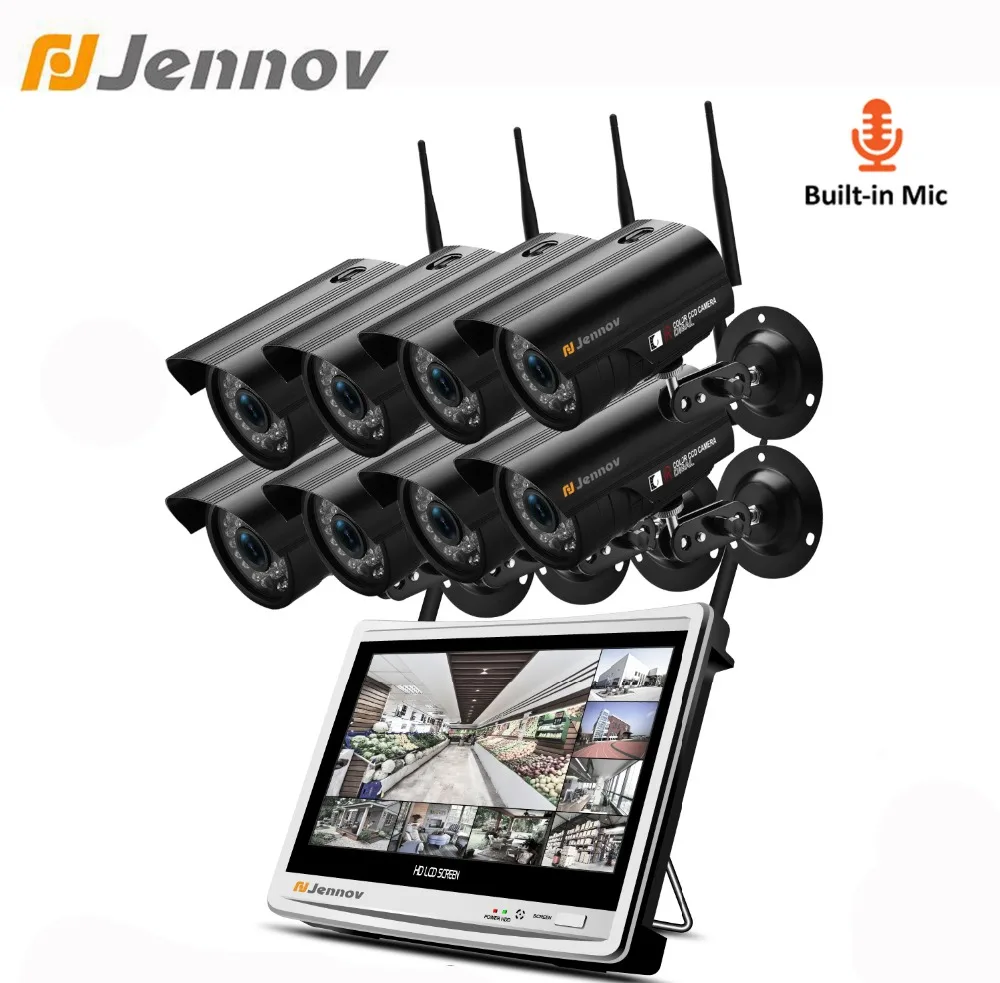 

Jennov 8CH 1080P 2MP Audio System Video Surveillance Wireless 12Inch LCD NVR Security Camera System Outdoor IP Camara WiFi CCTV