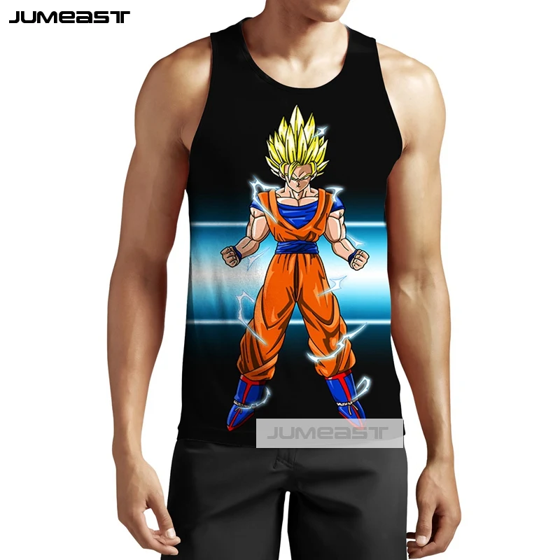 Jumeast Новая мода 3d печатных комиксов Dragon Ball мужские/женские Топы футболка унисекс без рукавов индивидуальная Повседневная жилетка - Цвет: 1