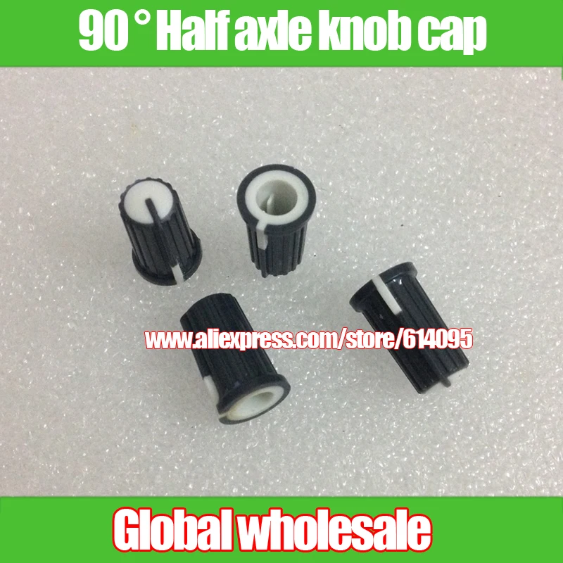 

10pcs 90 degree half-axis potentiometer knob cap / gray body / inner hole 6MM / mixer audio light knob cap audio volume