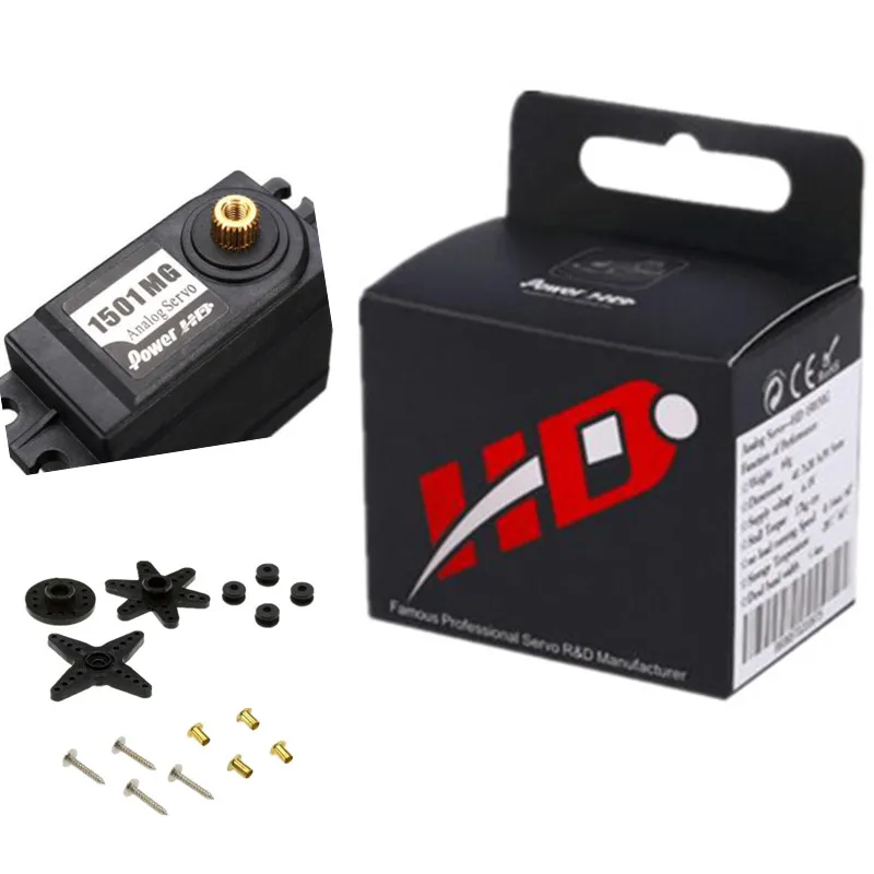 

Orginal Power HD High Torque 60G Standard Servo HD-1501MG Steering Analog Servos ALL Metal Gear 17KG For Car Robot RC Airplane