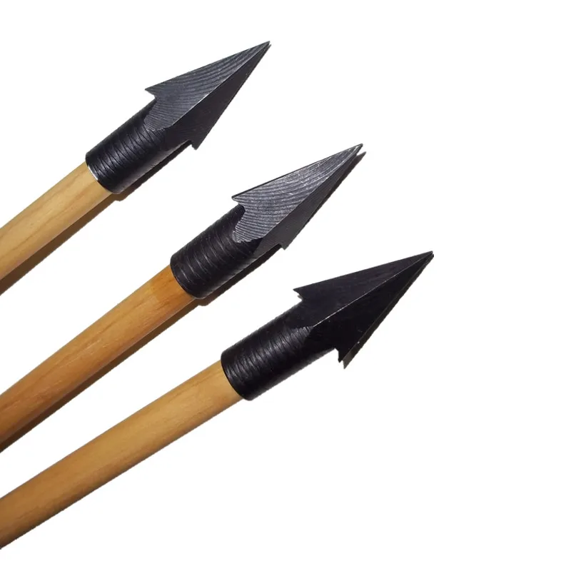 6pcs Archery Broadheads I.D 8mm Arrow Head Hunting Arrow Tips Points