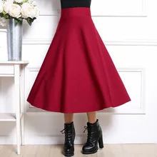 Осенние и зимние новые женские юбки с высокой талией, юбка большого размера, эластичная юбка-зонтик