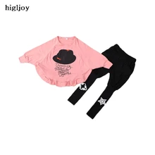 Highjoy Marque 2017 De Mode Manches Chauve-Souris Manteau Halloween Costume Coton Pas Cher Enfants Costume Populaire Bébé Filles Enfants Vêtements Ensemble