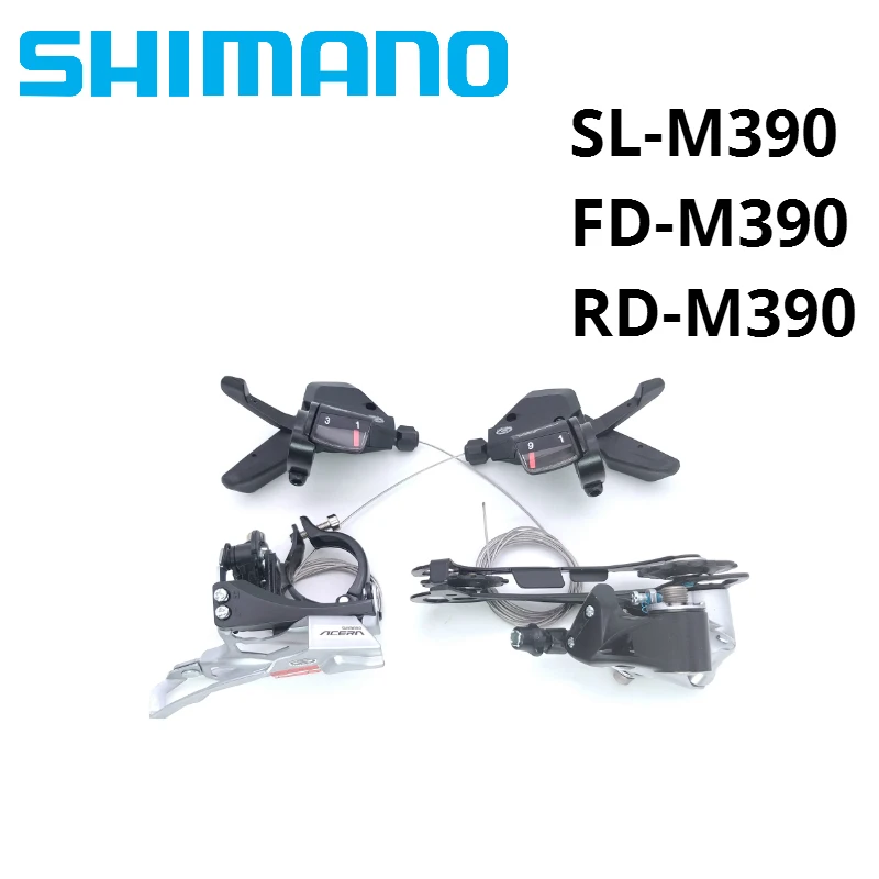 

Shimano Acera M390 Derailleurs group contains SL-M390 FD-M390 RD-M390 3x9s 27 Speed 3pcs shifter levers Front Rear Derailleur