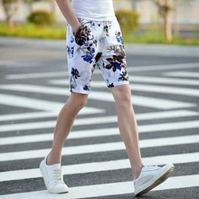 Летние мужские шорты с цветочным принтом размер шнурок S-6XL шорты мужские модные повседневные