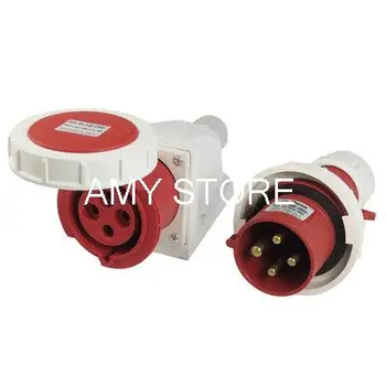 

32A Splash Proof 4 Pin IEC309-2 Industrial Panel Mount Plug Connector