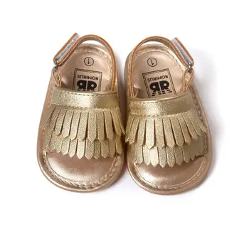 

Hot Infant Baby Leather Tassel Shoes Soft Summer Crib Girl Anti-slip S01 Bottom