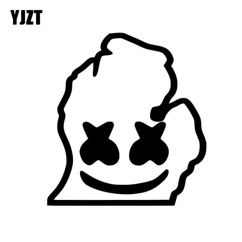 YJZT 12.1CM*13.2CM Personality Fun Face Vinyl Decal Car Sticker Black/Silver C3-0373 | Автомобили и мотоциклы