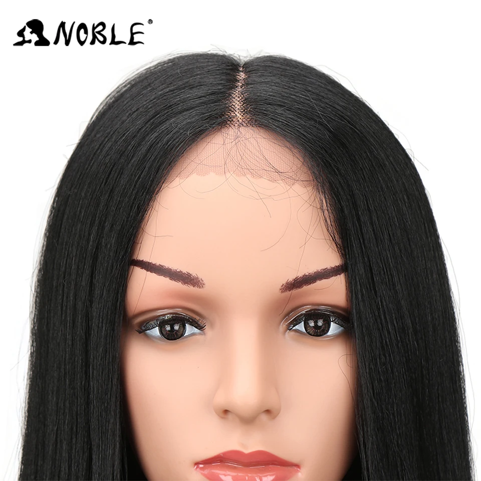 Noble Lace Front Wig 28 Inch Long Straight Black Red Ombre Blonde