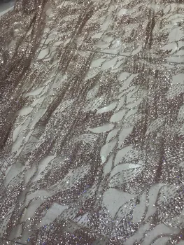 

african glitter sequins lace fabric S18121122 embroidered tulle lace with glued glitter for party dress