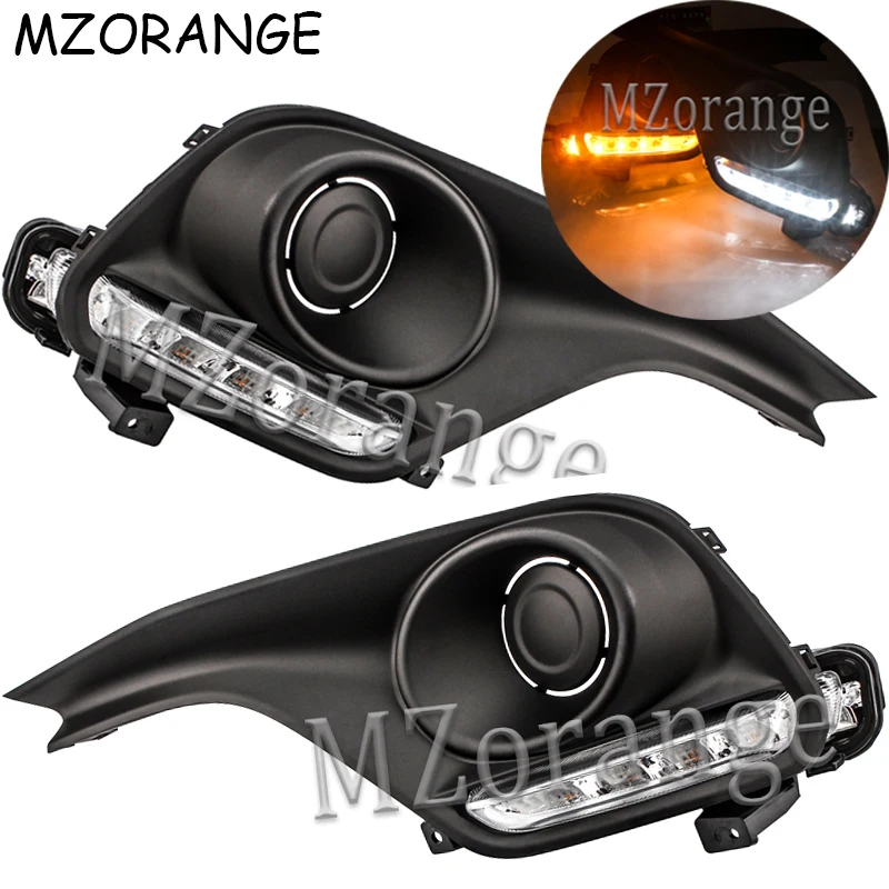 

2PCS Car Accessories LED Daytime Running Lights For Suzuki Swift 2018 White and Yellow Signal Light Waterproof 12V DRL Car Lamp