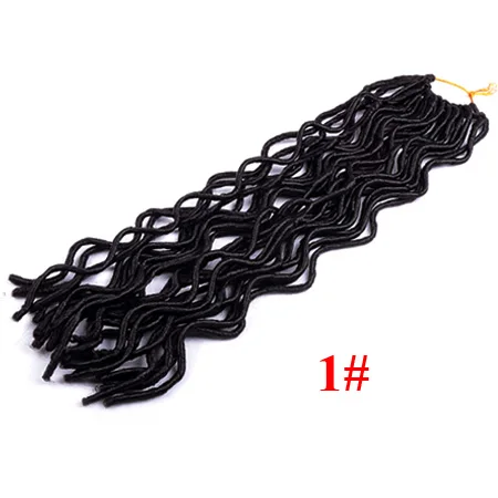 FALEMEI 24 корня 100 г/упаковка Faux locs кудряшки 18 дюймов Синтетические волосы для наращивания крючком косички - Цвет: #1