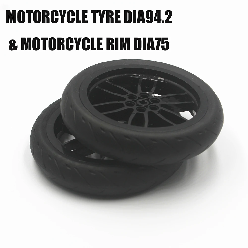 

MOC Technic Part building block brick 1pcs MOTORCYCLE TYRE DIA94.2 & MOTORCYCLE RIM DIA75 compatible with lego toy 88516 & 88517