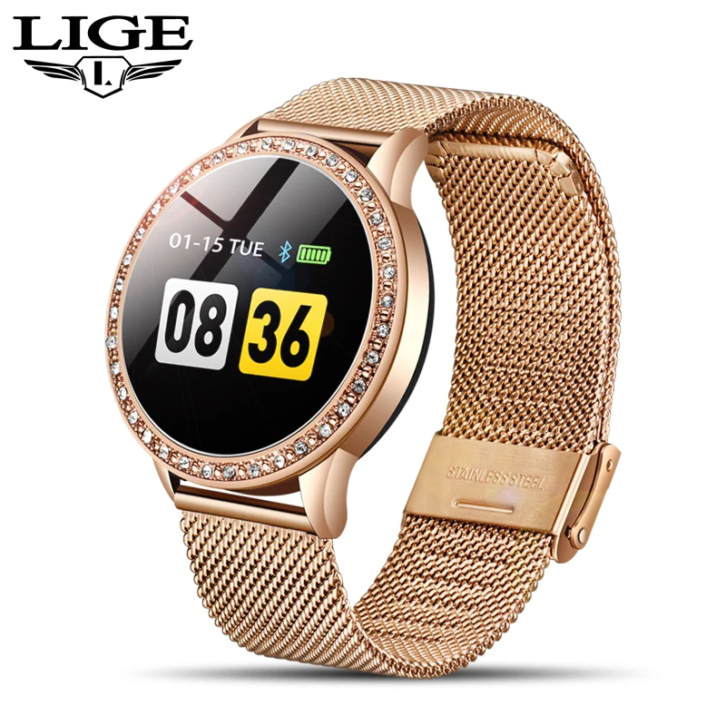 

LIGE Smart watches Waterproof Sports for iphone phone Smartwatch Heart Rate Monitor Blood Pressure Functions For Women men kid