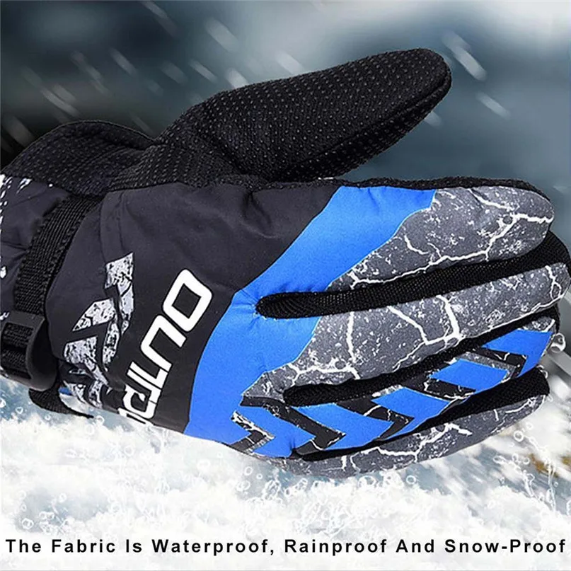 Ski Cycling Gloves Warm Waterproof Gloves Skiing Snow Warm Mitten Full Finger Antislip Thermal Winter non-slip gloves #2N16   (2)