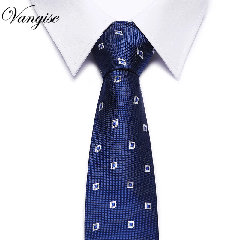

High-grade New fashion Blue White Plaid tie men 8 cm width group necktie fit wedding party necktie for men corbatas