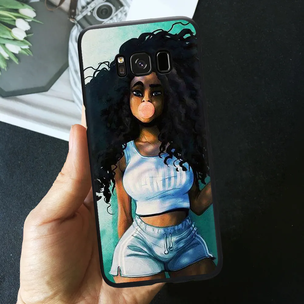 Чехол для телефона Melanin Poppin queen для samsung S10 S9 S8 Plus S7 S7 Edge S10 E Afro Black Girl Magic rock Мягкий силиконовый чехол из ТПУ - Цвет: TPU A1072