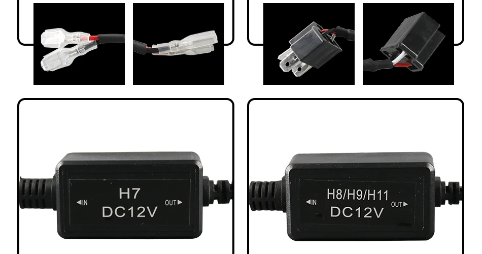 12 Caubus Cable Resistor H7 H4 H8 H1 H3 H11 HB3 HB4 9006 9005 LED Canceller Load Error No Flickering Decoder Wire Harness