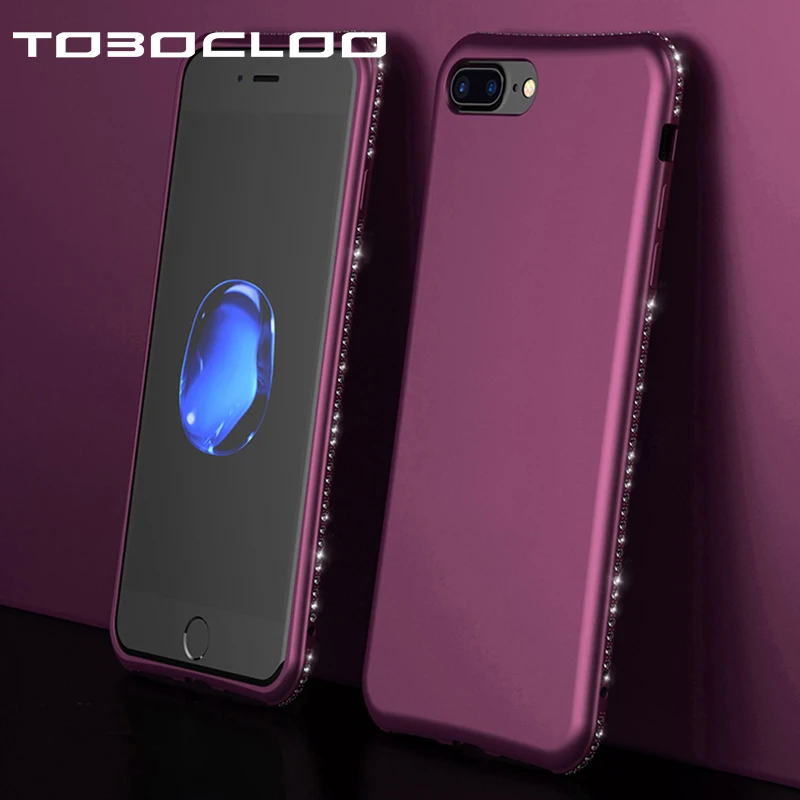 

Tobocloo Case For iPhone 6 6S 7 7Plus 8 8Plus X Plus Diamond Glitter Fashion TPU Case Bling Stone Covers Coque Shell