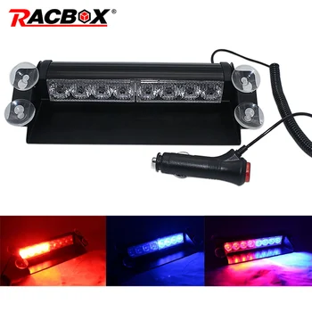 

8 DRL Red Blue Strobe Emergency Flasher Dash Warning LED Light car Flash Police Led Lights Fog lamp Day Running 3 Modes 12V