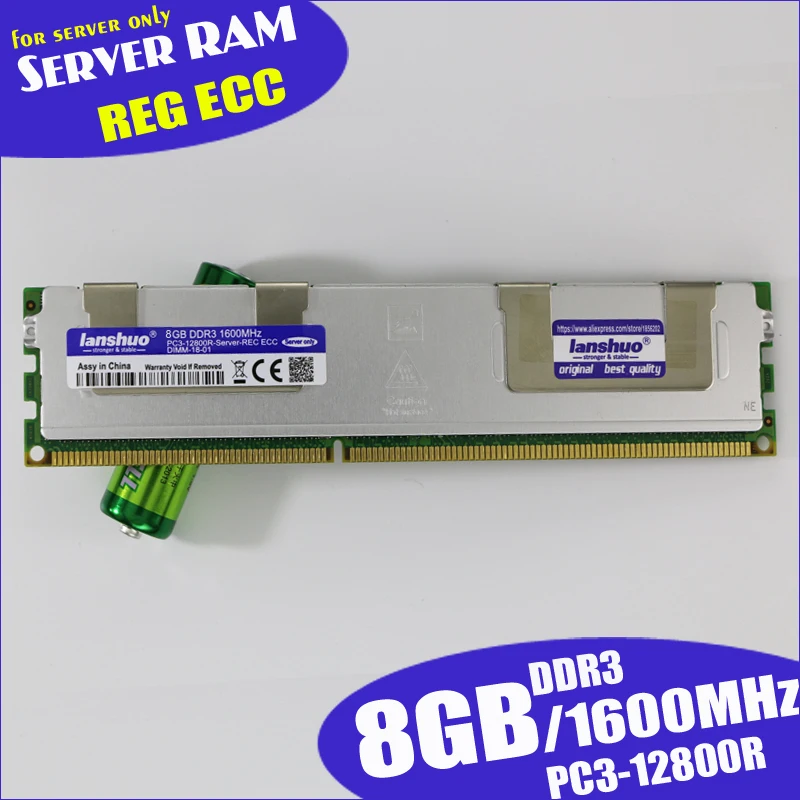 Lanshuo 8GB DDR3 1333MHz 8G 1333 REG ECC радиатор Серверная память оперативная память работает 16gb 24gb 16g 24g 32gb 32g пожизненная гарантия LGA 2011