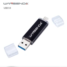 Wansenda D101 USB 3.0 Flash Drives High speed OTG Pendrive 8GB 16GB 32GB 64GB 128GB Double interface Pen Drive for Android/PC