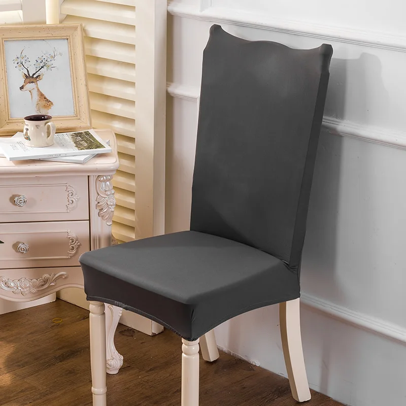 Однотонный Чехол для стула, растягивающийся моющийся дешевый чехол для стула, чехлы для стула для столовой, отеля, банкета, домашнего офисного стула - Цвет: Grey