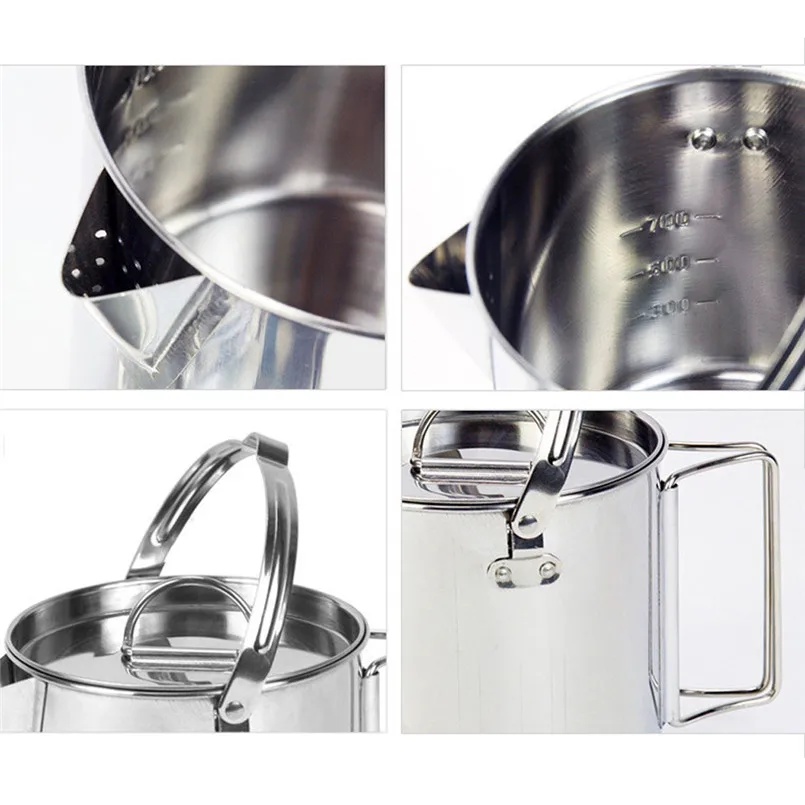 Acero inoxidable al aire libre hervidor 1.2L senderismo Camping tetera Portable colgante Pot