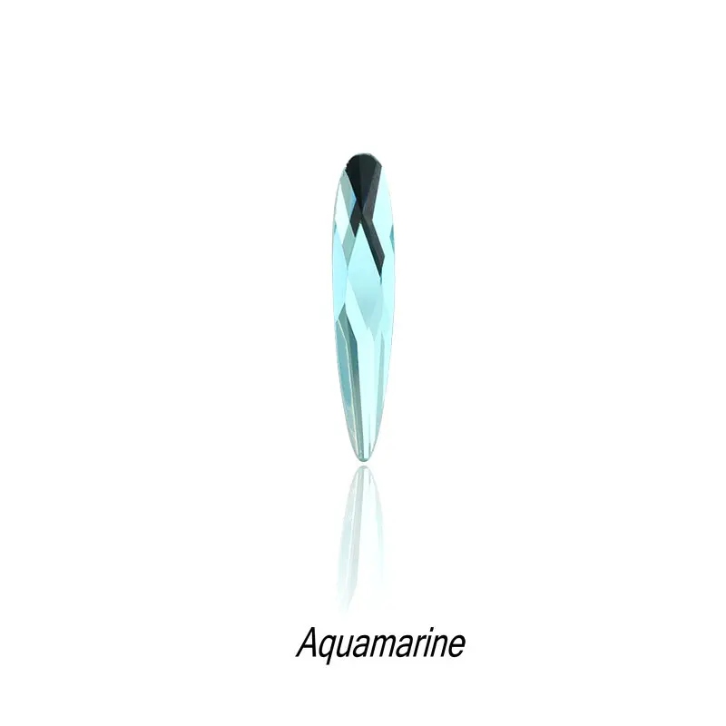 QIAO 6*30 мм большой размер не горячей фиксации стекло камень одежды Flatback Стразы 20 шт./лот - Цвет: aquamarine 20pcs