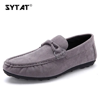 

New Best Quality Soft Leather Men Flats Casual Shoes Artificial Suede Male Loafers Driving Boat Slip-On Breathable Shoe