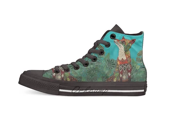 

Floral Fox Design breathable Casual High Top lace-up Canvas shoes sneakers