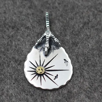 

S925 Sterling Silver Retro Thai Silver Men And Women Pendant Takahashi Goro Eagle Claws Sun Vintage Bird Indian Style Pendant
