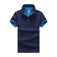 Мужские рубашки поло, лето, одноцветные хлопковые облегающие топы, дышащие повседневные рубашки с коротким рукавом, мужские рубашки поло с отложным воротником