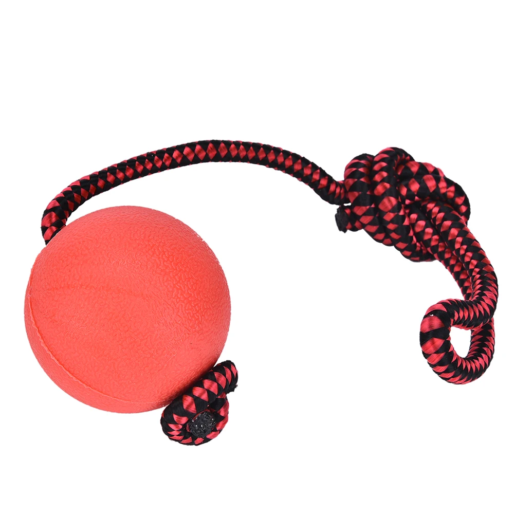 Резиновая собака мяч пусковая установка, эластичная твердая ПЭТ Жевательная для дрессировки Упражнение награда игрушка с веревкой