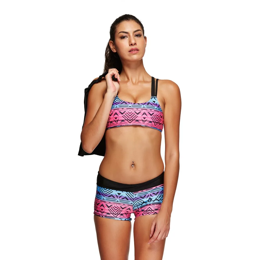 3 Stuck Abnehmbar Tankini Sport Bh Schwimmen Bikini Kurzen Unteren Frauen Drei Stuck Anzuge Solide Printed Bademode Bra For Halter Dress Bra Washswimwear Bikini Aliexpress