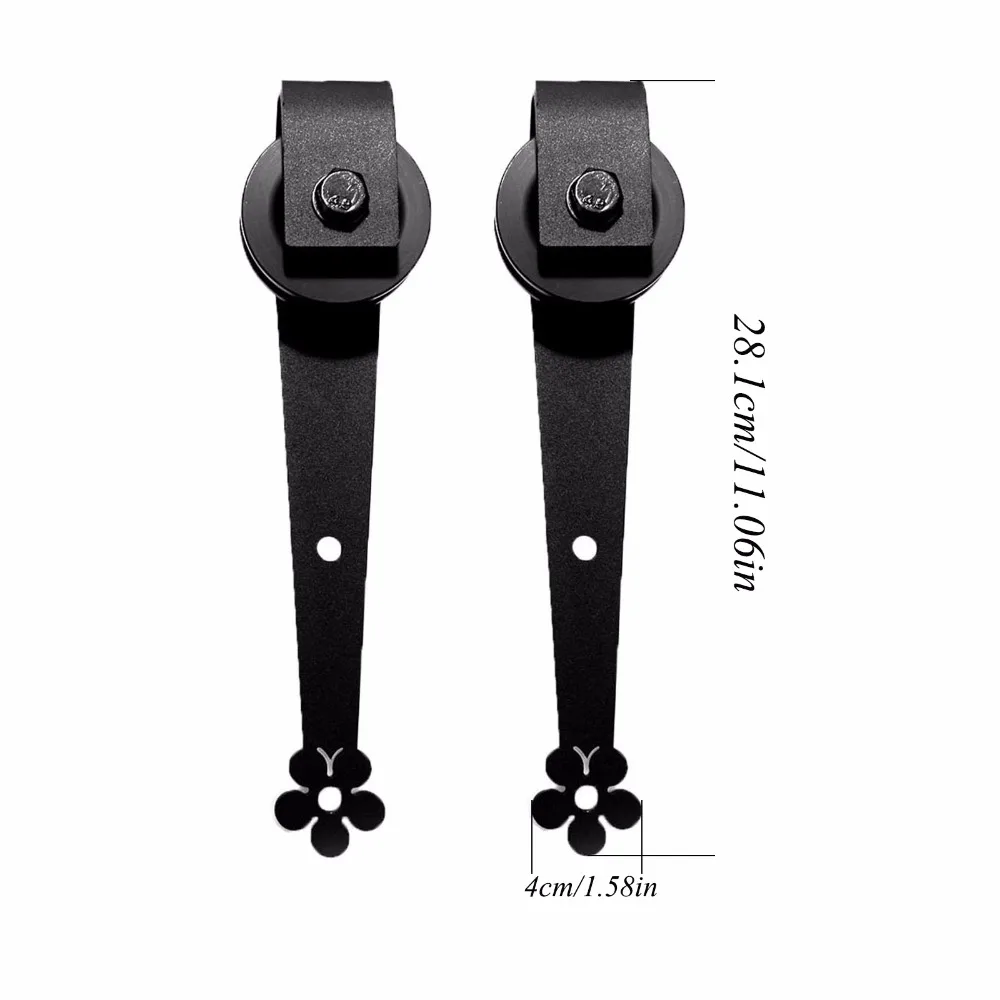 LWZH 14Feet 15Feet Black Steel American Style Sliding Doors Barns Sliding Closet Door Hardware Rail Track Kits for Double Door