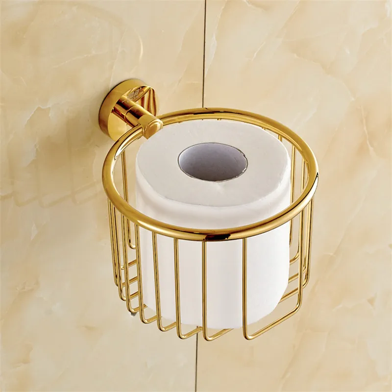 

Bathroom Paper Holders Copper Tissue Rack Holder Gold Toilet Paper Rack Bathroom Toiletries Shelf Hardware Storage holder Rack