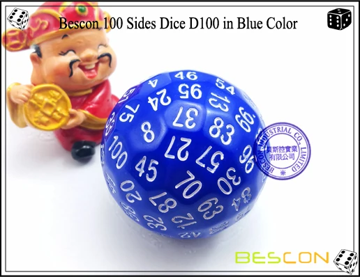 Bescon 100 Sides Dice D100 in Blue Color-1