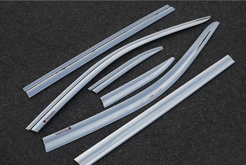 ABS хромированный Пластиковый оконный козырек Vent Shades Sun Rain Guard 4 шт для Toyota Highlander 2015
