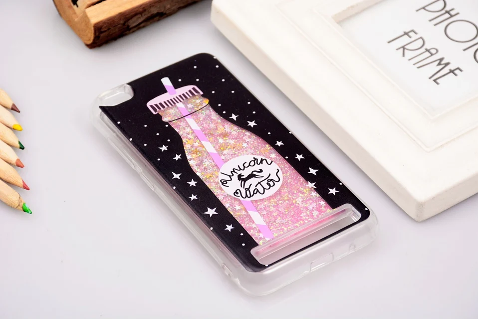 Reaoom for Xiaomi Redmi 5A Case Glitter Dynamic Liquid Colorful Star Quicksand Cute Bottle Unicorn Cover for Xiaomi redmi 5a     (1)