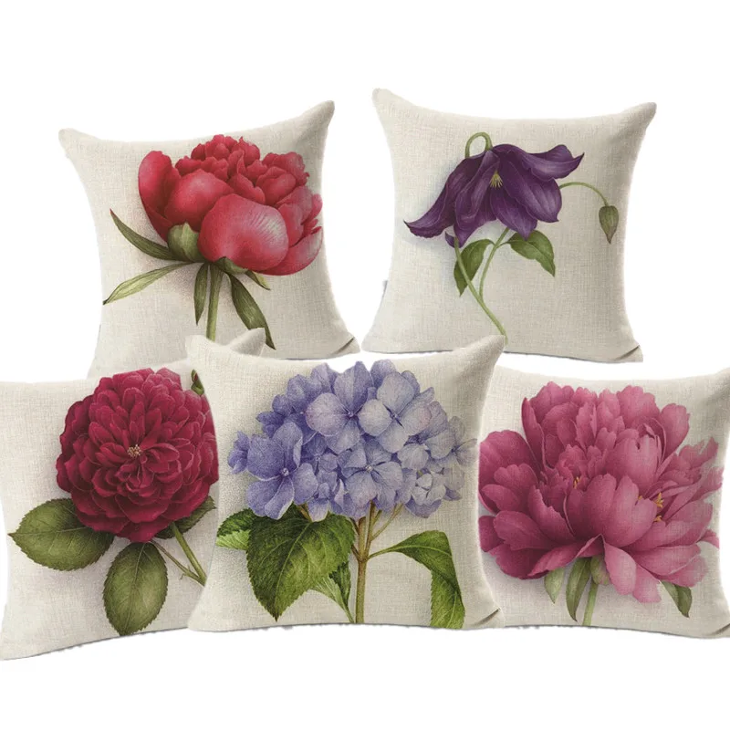 Nordic Home Decor Cushion Throw Pillows Sofa Char Seat Vigtage Flowers Cushioncover Decorative 45*45 CM Pillowcase