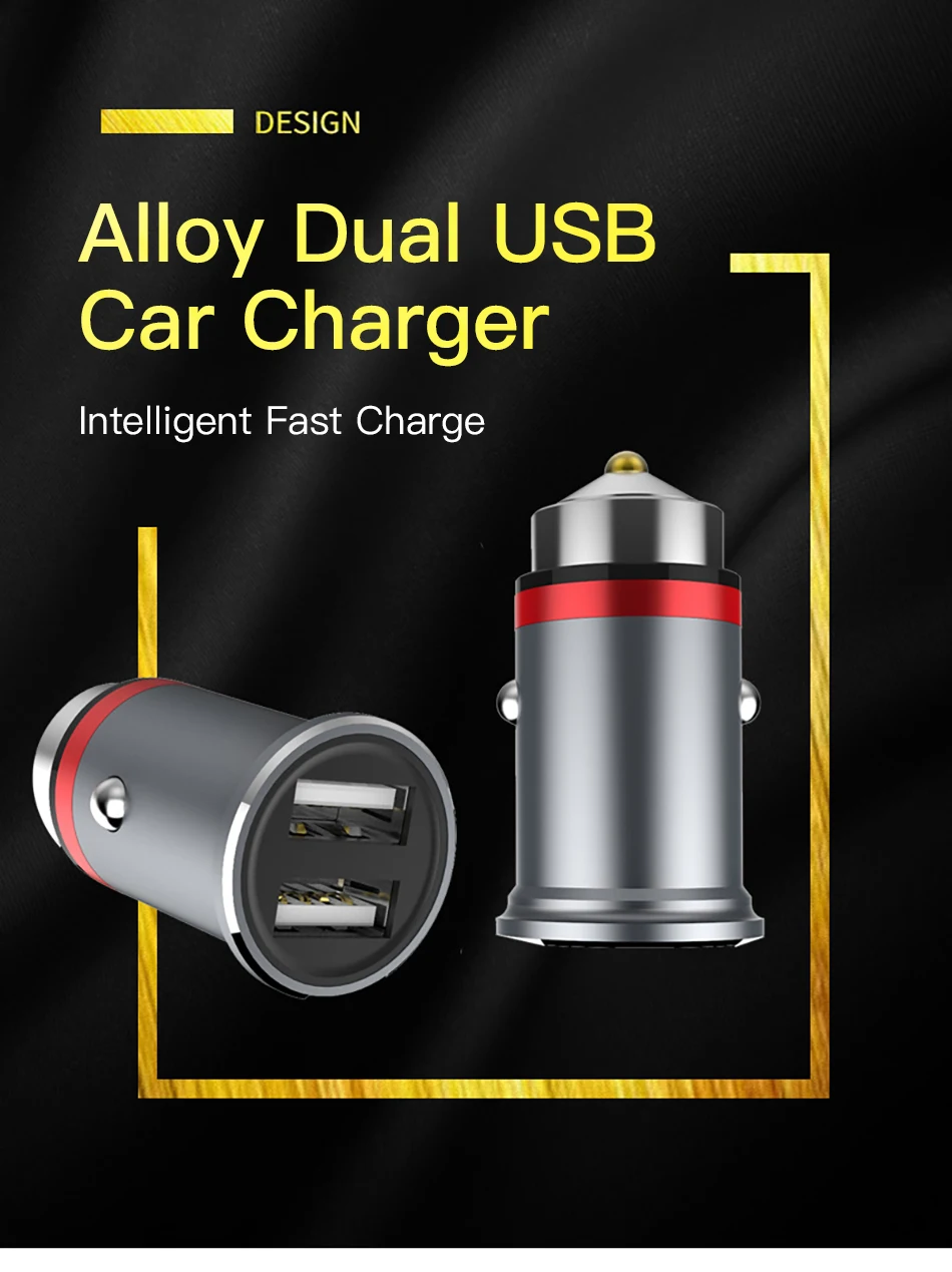 !ACCEZZ USB Car Charger Dual Port Adapter 3.1A 5V With LED Charger Universal For Xiaomi iPhone XS XR Huawei Samsung Mobile Phone (1)