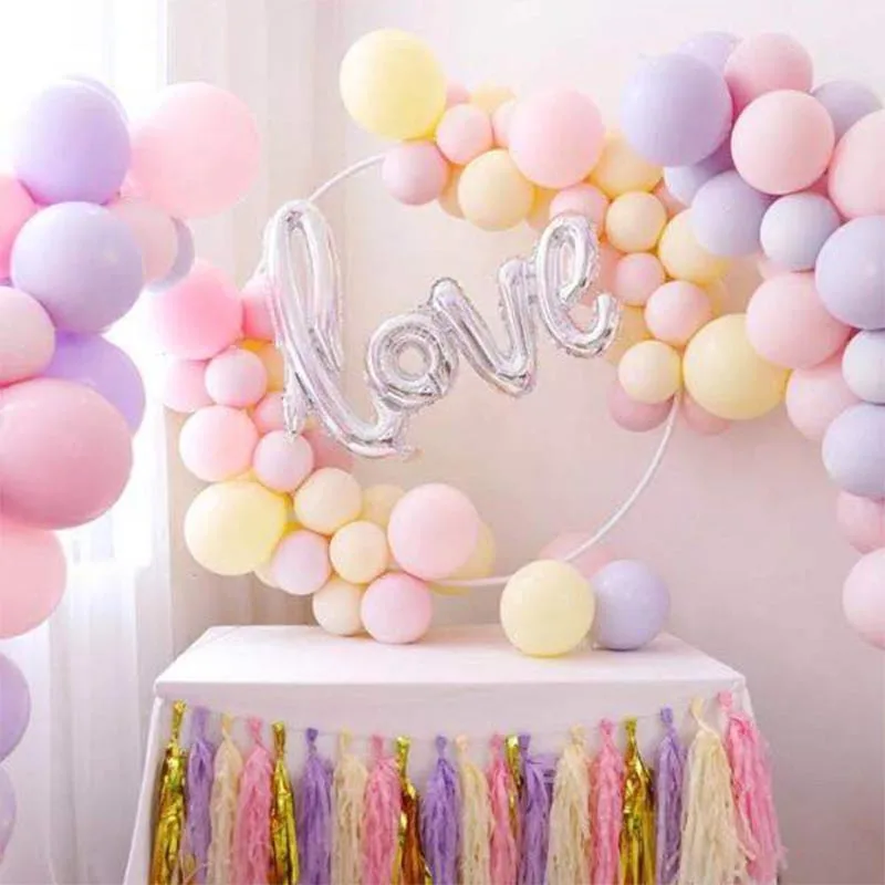 100 pzas/lote 10 pulgadas Macaron de látex Globos de cumpleaños boda decoración bebé ducha, fiesta de cumpleaños de niña de globo de helio nuevo