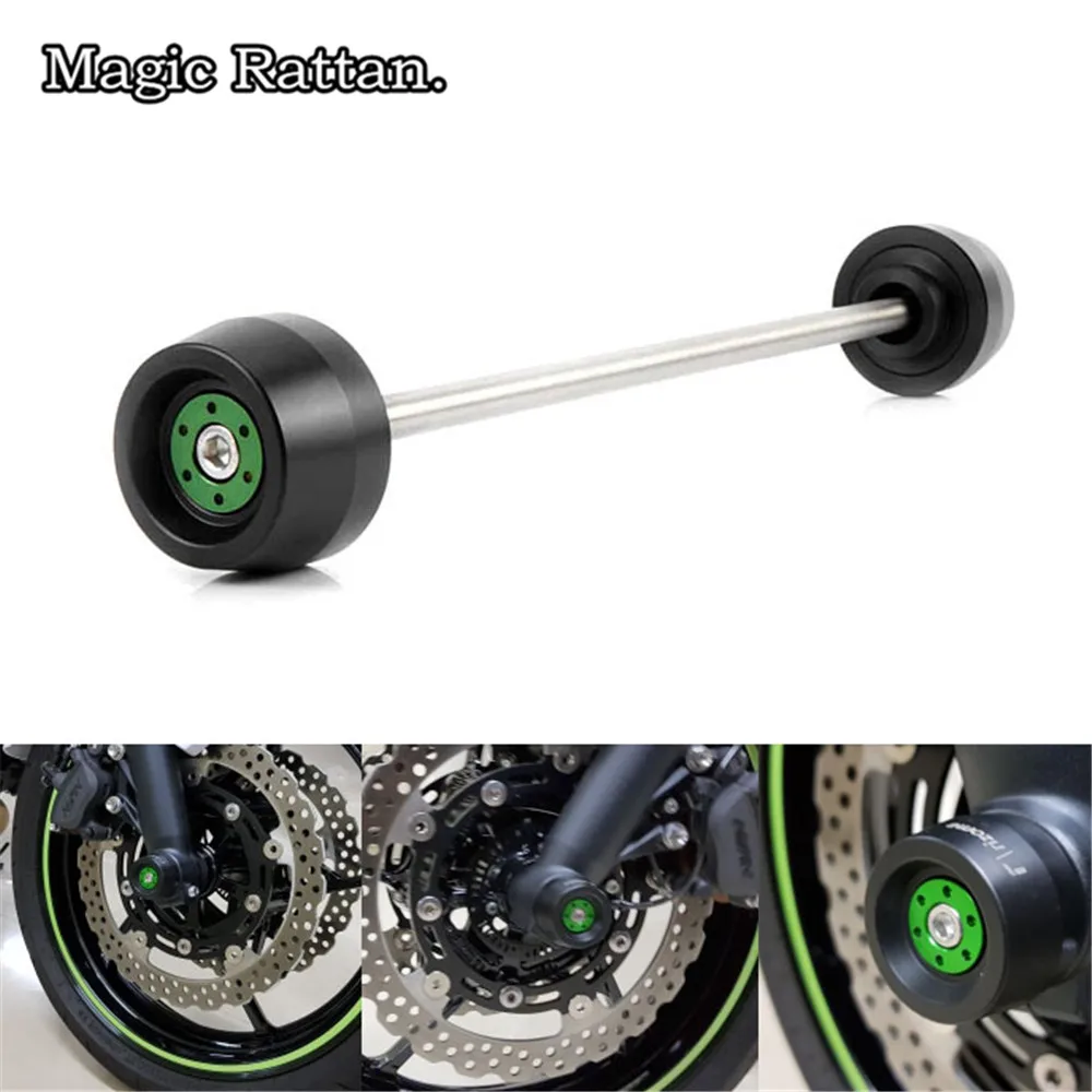 

For Kawasaki ZX6R ZX-6R 2009-2018 Ninja636 2013-2018 ZX10R ZX-10R 2011-2018 Motorcycle Front Axle Fork Wheel Crash Sliders