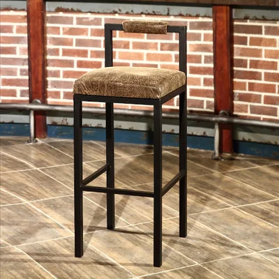 1B Скандинавский современный минималистичный барный стул высокие табуреты дома кованого железа кофе магазин твердые деревянные полосы стол - Цвет: 65CM