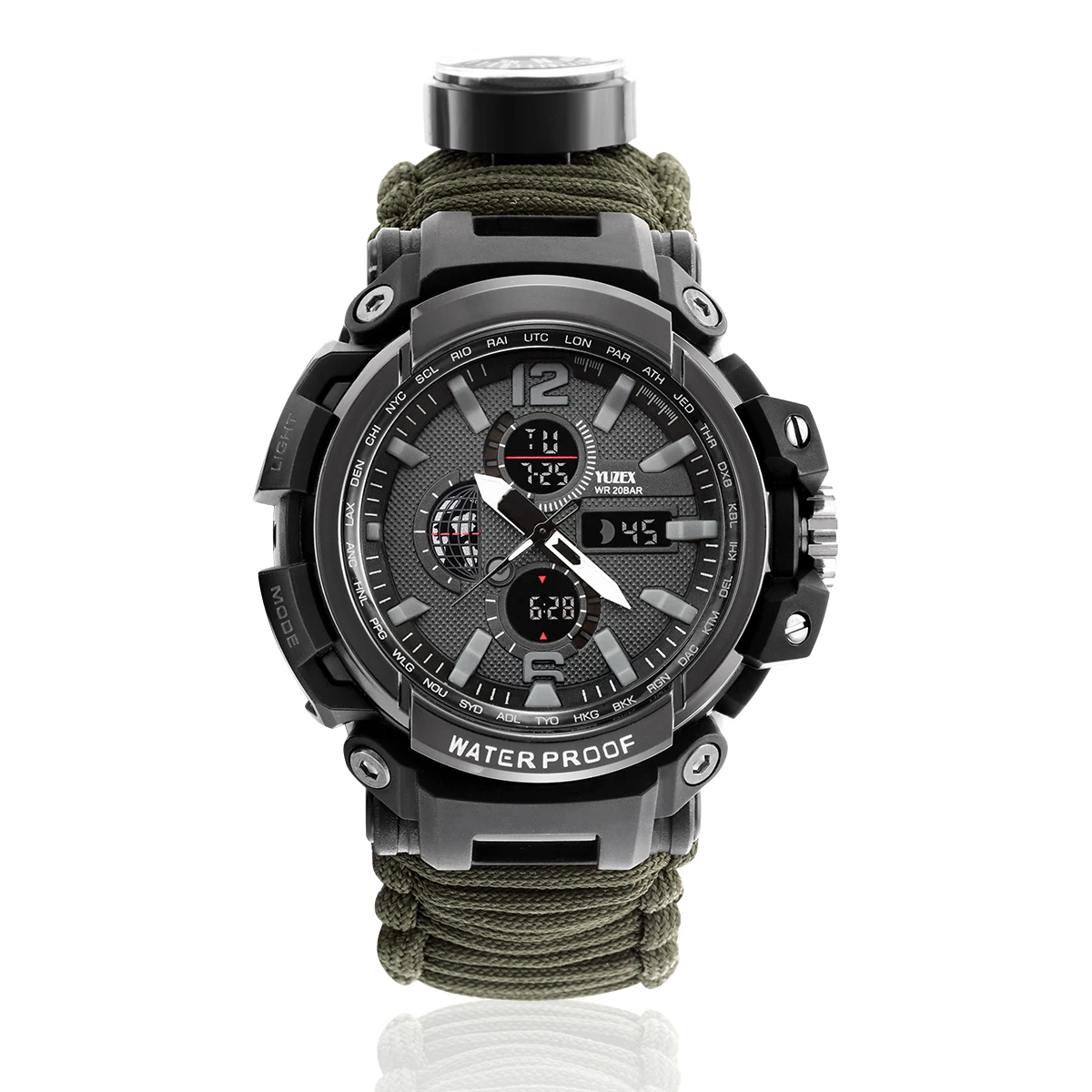 Sobrevivência ao ar Multi-funcional à Prova Relógio para Homens Engrenagem de Emergência Livre Relógio Água 50 m Paracord Pulseira Mulher Acampamento Caminhadas Edc D50 4 High Quality Esporte e Lazer
