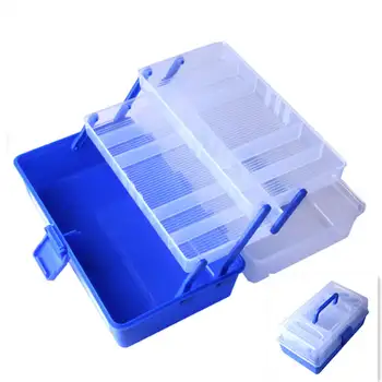 

Waterproof Fishing Tackle Box 7 Bars Open Double Fishing Lure Bait Hook Storage Case Sinkers Weights Leaders Swivel Box