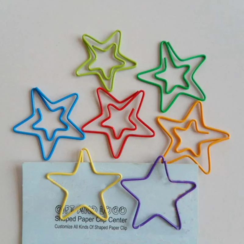 

Five-pointed Star Shape Metal Paper Clips Bookmark Memo Clip For Office & School Supplies Stationery