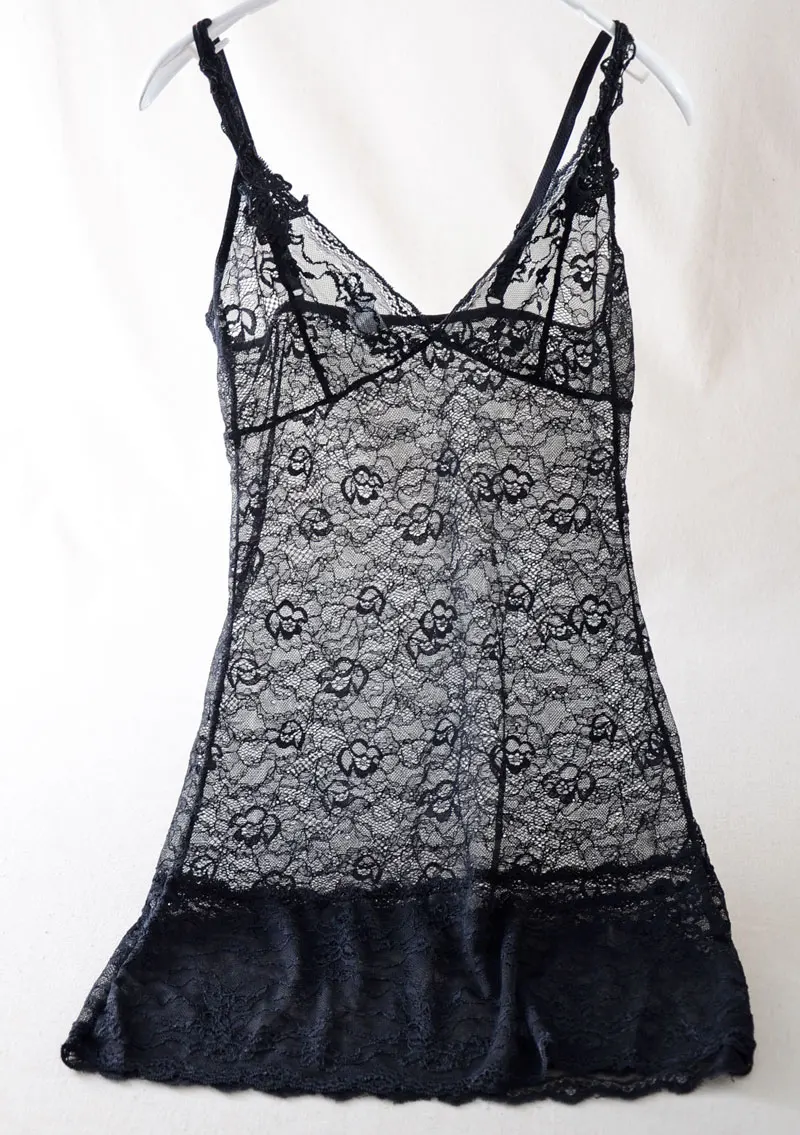 chemise de nuit femme noir